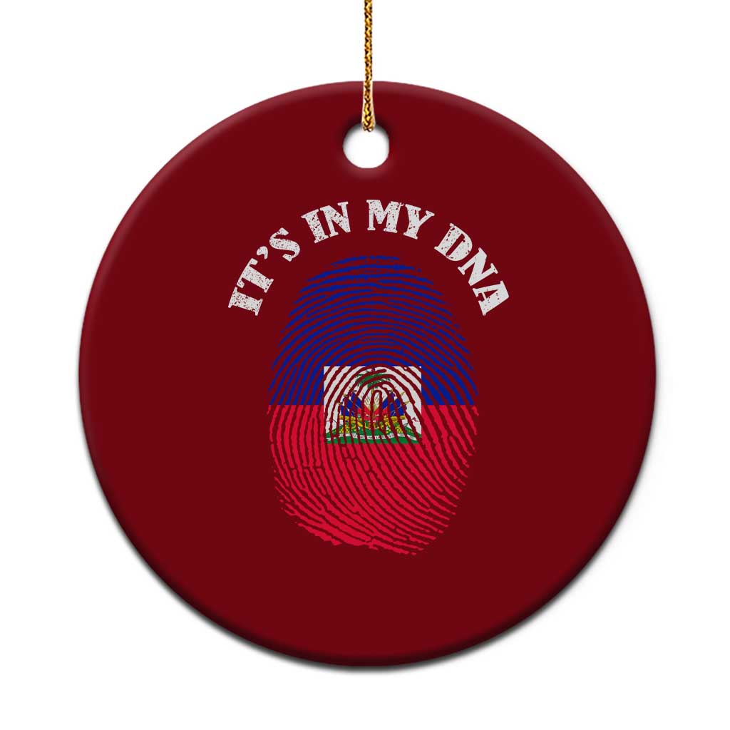 It's In My DNA Haitian Flag Fingerprint Graphic Ceramic Ornament Haiti Heritage Pride TS02 1pc Red Print Your Wear