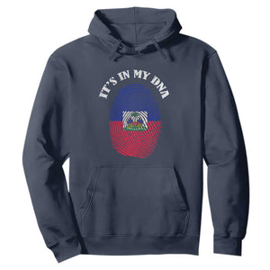 It's In My DNA Haitian Flag Fingerprint Graphic Hoodie Haiti Heritage Pride TS02 Navy Print Your Wear