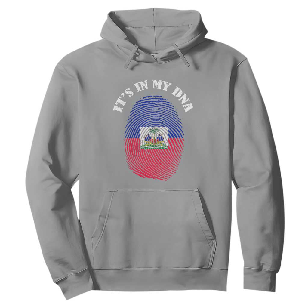 It's In My DNA Haitian Flag Fingerprint Graphic Hoodie Haiti Heritage Pride TS02 Sport Gray Print Your Wear