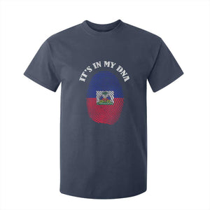 It's In My DNA Haitian Flag Fingerprint Graphic T Shirt For Kid Haiti Heritage Pride TS02 Navy Print Your Wear