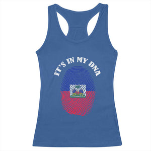 It's In My DNA Haitian Flag Fingerprint Graphic Racerback Tank Top Haiti Heritage Pride TS02 Royal Blue Print Your Wear