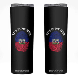 It's In My DNA Haitian Flag Fingerprint Graphic Skinny Tumbler Haiti Heritage Pride TS02 Black Print Your Wear