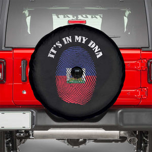 It's In My DNA Haitian Flag Fingerprint Graphic Spare Tire Cover Haiti Heritage Pride TS02 Black Print Your Wear