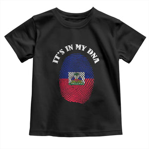 It's In My DNA Haitian Flag Fingerprint Graphic Toddler T Shirt Haiti Heritage Pride TS02 Black Print Your Wear