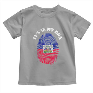 It's In My DNA Haitian Flag Fingerprint Graphic Toddler T Shirt Haiti Heritage Pride TS02 Sport Gray Print Your Wear