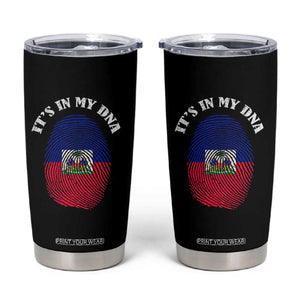 It's In My DNA Haitian Flag Fingerprint Graphic Tumbler Cup Haiti Heritage Pride TS02 Black Print Your Wear