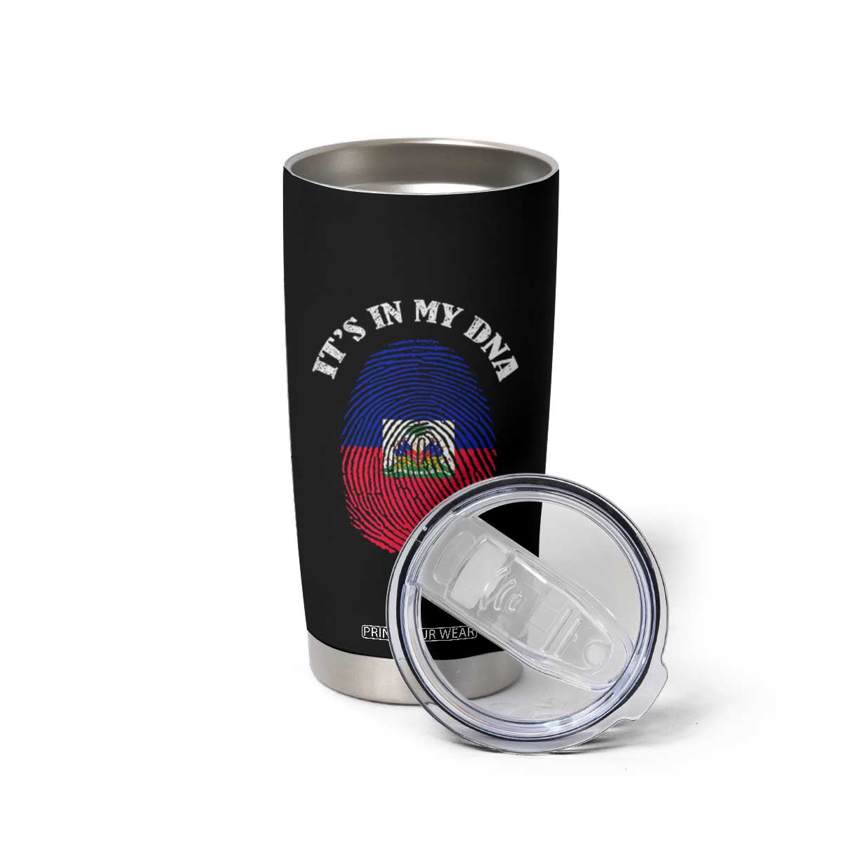It's In My DNA Haitian Flag Fingerprint Graphic Tumbler Cup Haiti Heritage Pride TS02 Print Your Wear