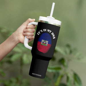 It's In My DNA Haitian Flag Fingerprint Graphic Tumbler With Handle Haiti Heritage Pride TS02 Print Your Wear