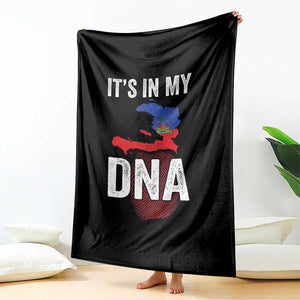 It's In My DNA Haitian Map and Fingerprint Flag Graphic Throw Blanket Haiti Heritage Pride TS02 Print Your Wear