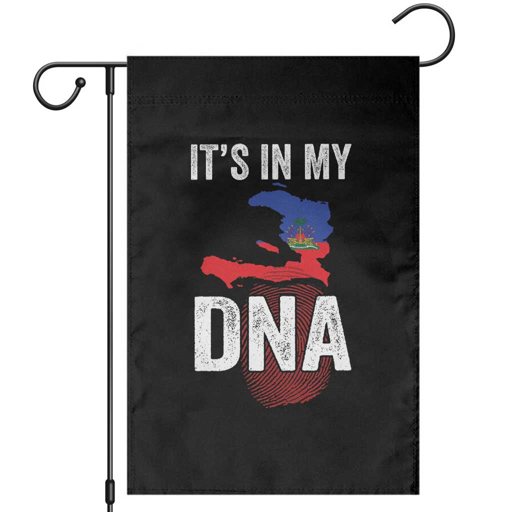 It's In My DNA Haitian Map and Fingerprint Flag Graphic Garden Flag Haiti Heritage Pride TS02 Black Print Your Wear