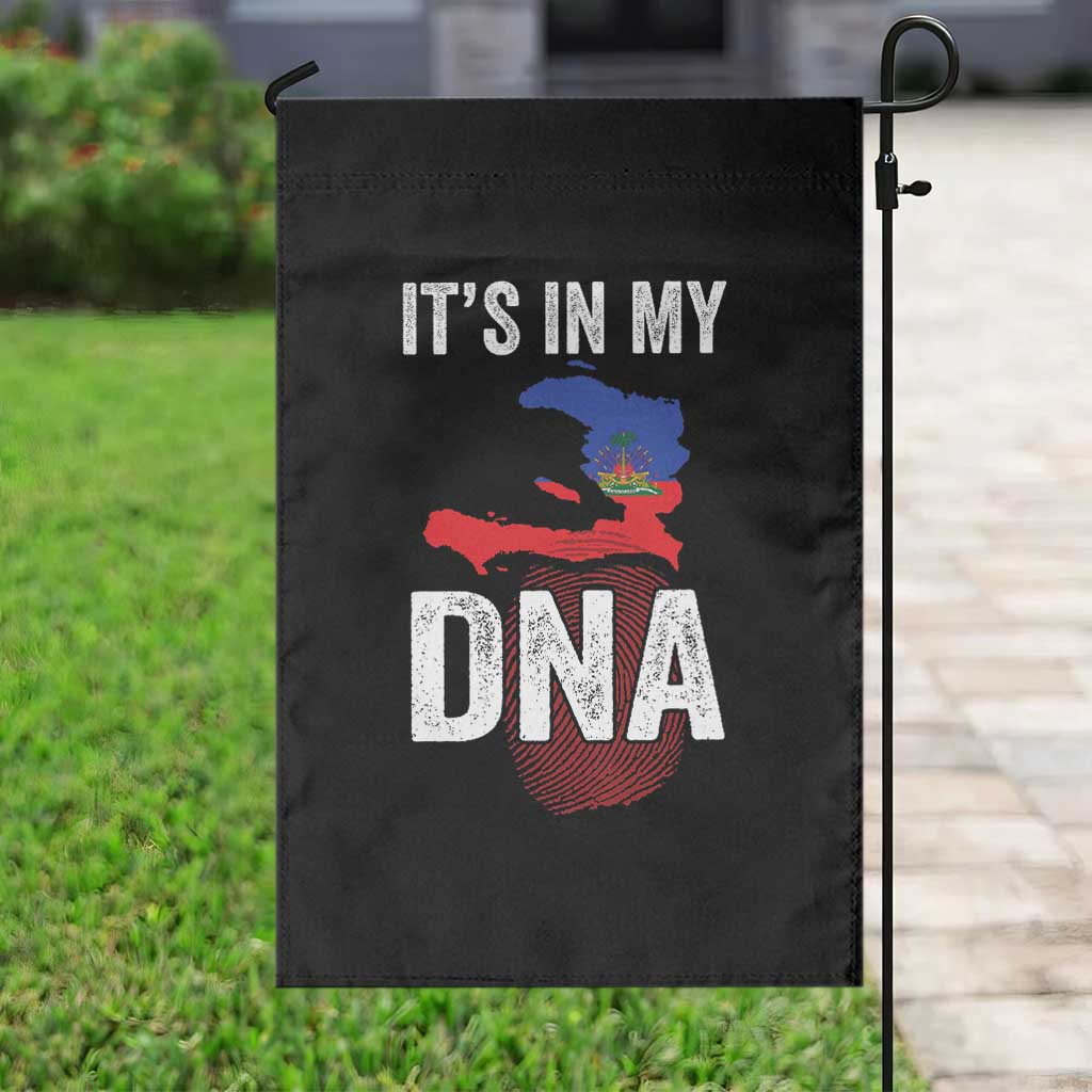 It's In My DNA Haitian Map and Fingerprint Flag Graphic Garden Flag Haiti Heritage Pride TS02 Print Your Wear