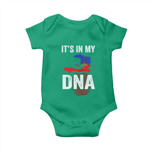 It's In My DNA Haitian Map and Fingerprint Flag Graphic Baby Onesie Haiti Heritage Pride TS02 Irish Green Print Your Wear