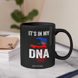 It's In My DNA Haitian Map and Fingerprint Flag Graphic Coffee Mug Haiti Heritage Pride TS02 Print Your Wear
