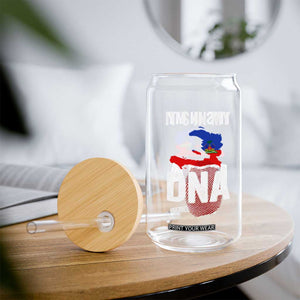 It's In My DNA Haitian Map and Fingerprint Flag Graphic Glass Can Haiti Heritage Pride TS02 Print Your Wear