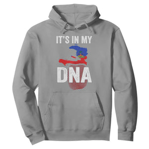 It's In My DNA Haitian Map and Fingerprint Flag Graphic Hoodie Haiti Heritage Pride TS02 Sport Gray Print Your Wear