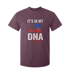 It's In My DNA Haitian Map and Fingerprint Flag Graphic T Shirt For Kid Haiti Heritage Pride TS02 Maroon Print Your Wear