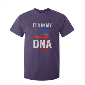 It's In My DNA Haitian Map and Fingerprint Flag Graphic T Shirt For Kid Haiti Heritage Pride TS02 Purple Print Your Wear