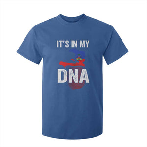 It's In My DNA Haitian Map and Fingerprint Flag Graphic T Shirt For Kid Haiti Heritage Pride TS02 Royal Blue Print Your Wear