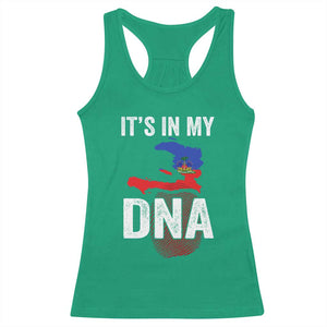 It's In My DNA Haitian Map and Fingerprint Flag Graphic Racerback Tank Top Haiti Heritage Pride TS02 Irish Green Print Your Wear