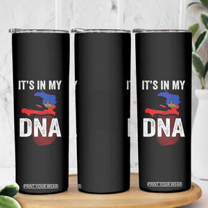 It's In My DNA Haitian Map and Fingerprint Flag Graphic Skinny Tumbler Haiti Heritage Pride TS02 Print Your Wear