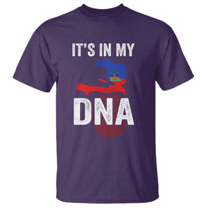 It's In My DNA Haitian Map and Fingerprint Flag Graphic T Shirt Haiti Heritage Pride TS02 Purple Print Your Wear