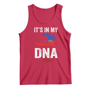 It's In My DNA Haitian Map and Fingerprint Flag Graphic Tank Top Haiti Heritage Pride TS02 Red Print Your Wear