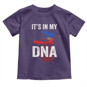 It's In My DNA Haitian Map and Fingerprint Flag Graphic Toddler T Shirt Haiti Heritage Pride TS02 Purple Print Your Wear