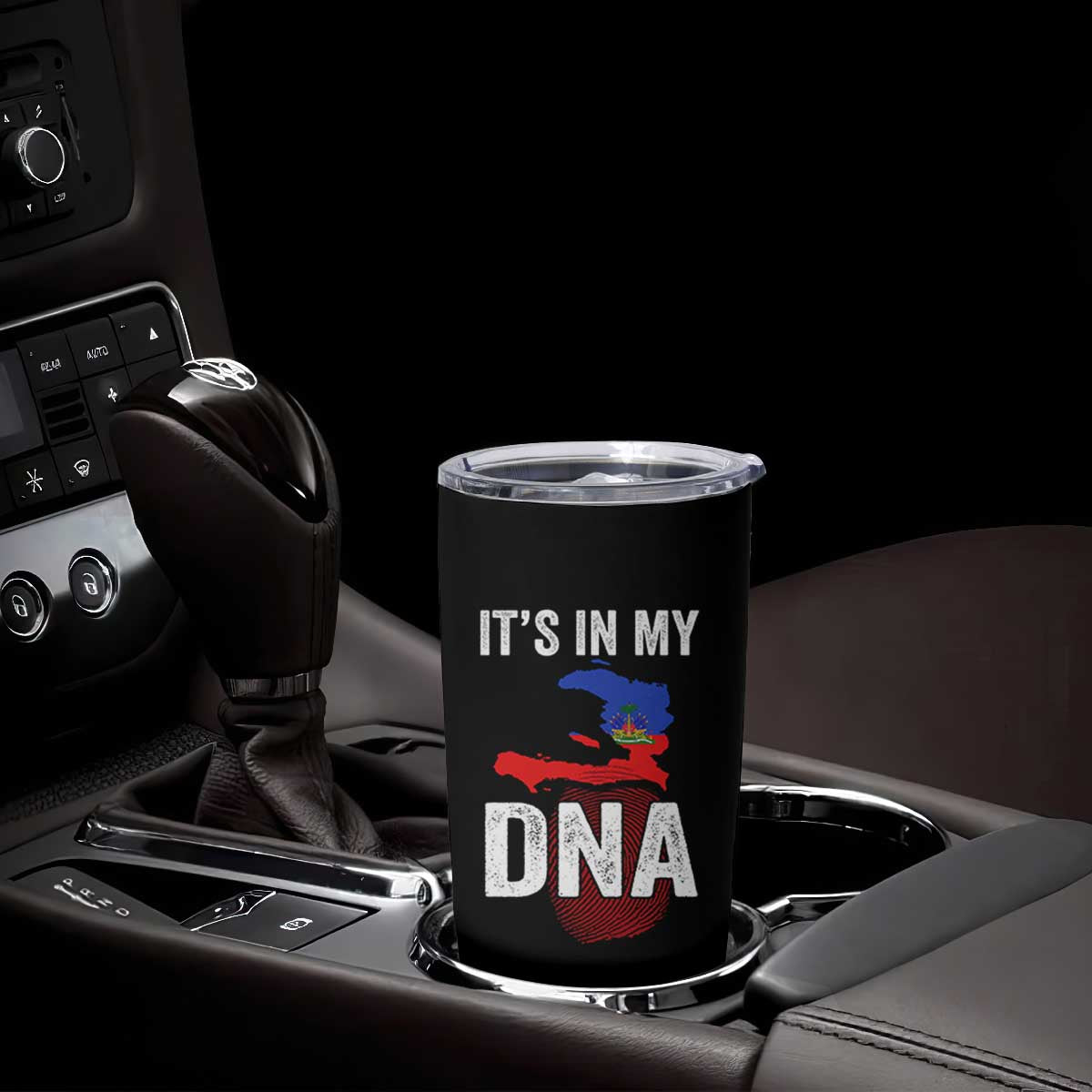 It's In My DNA Haitian Map and Fingerprint Flag Graphic Tumbler Cup Haiti Heritage Pride TS02 Print Your Wear