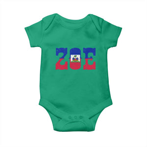 Zoe Haitian Pride Baby Onesie Haiti Flag Culture Heritage Pride TS02 Irish Green Print Your Wear