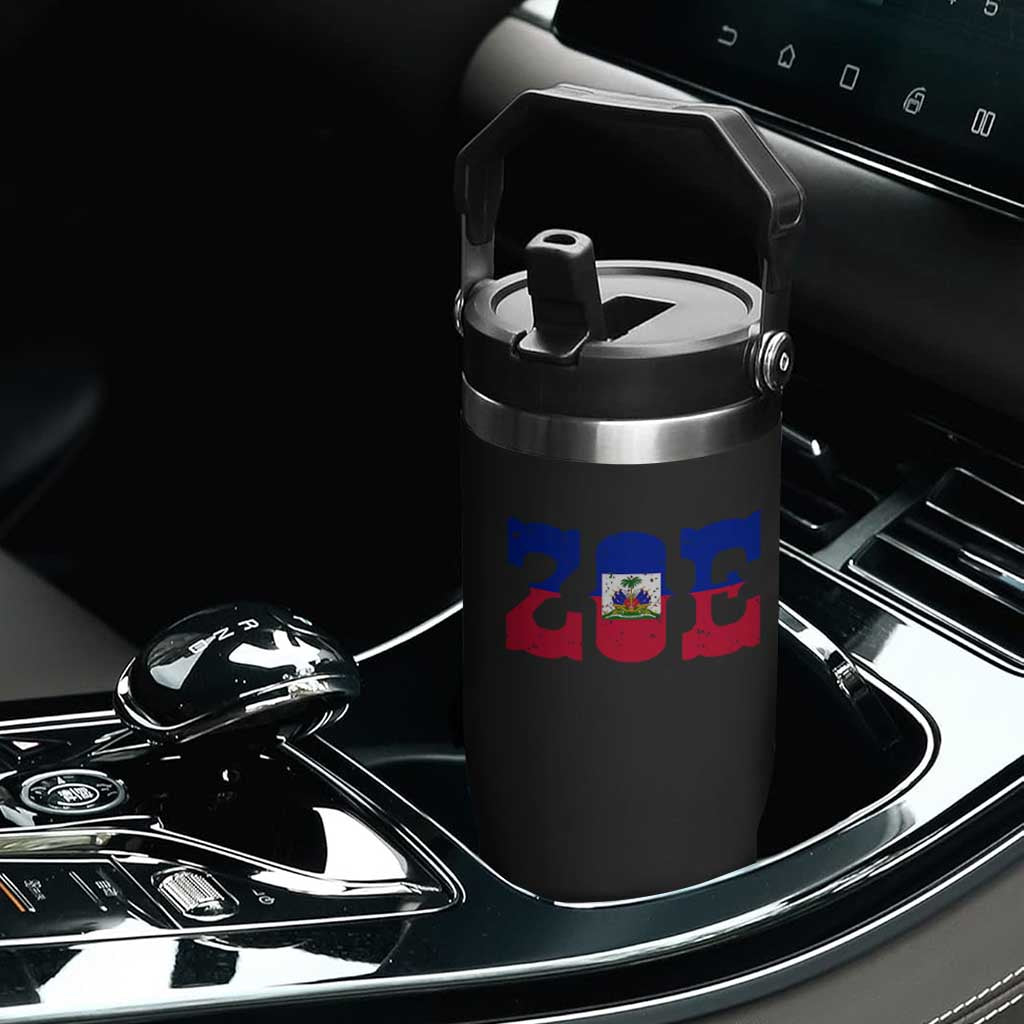 Zoe Haitian Pride Flip Straw Tumbler Haiti Flag Culture Heritage Pride TS02 Print Your Wear