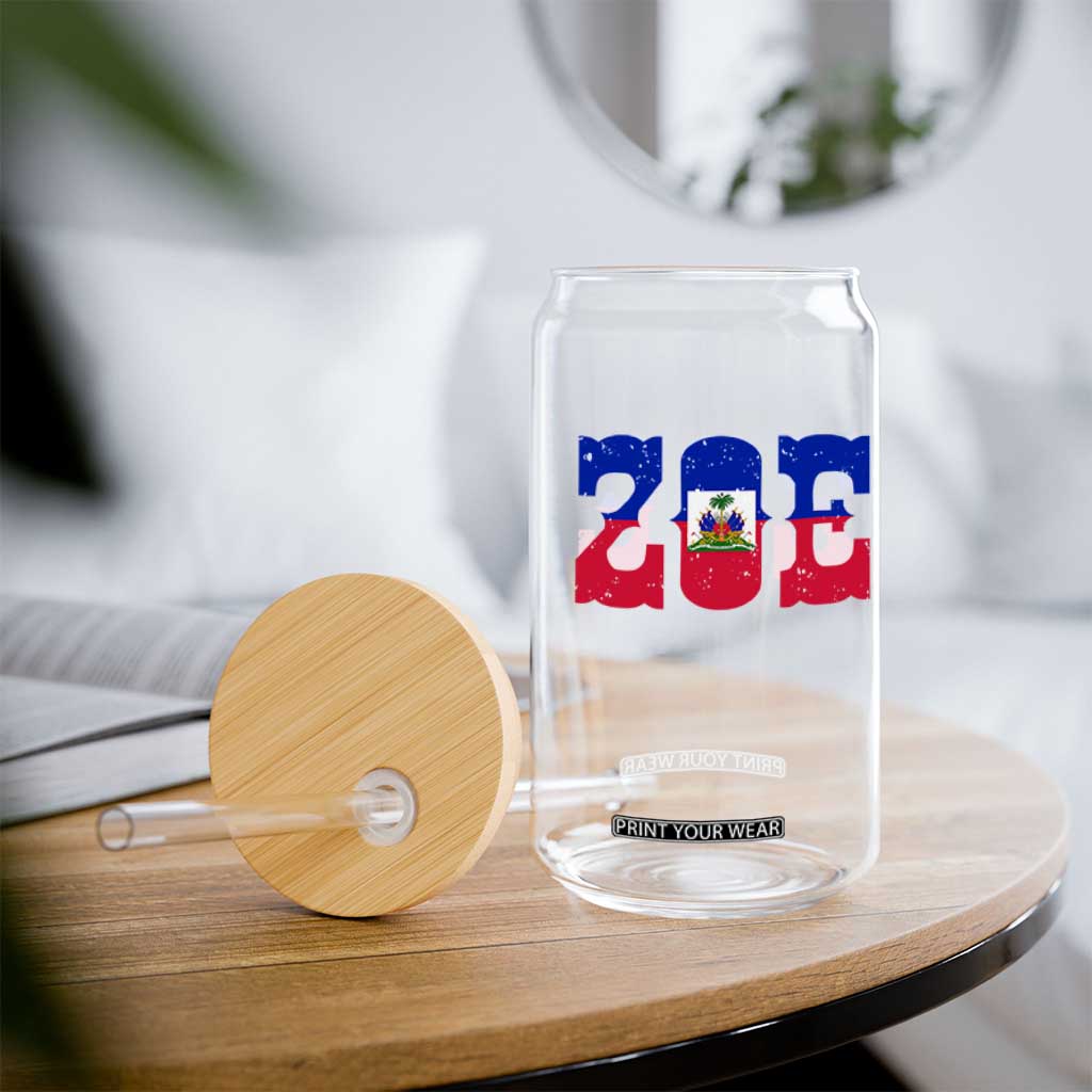 Zoe Haitian Pride Glass Can Haiti Flag Culture Heritage Pride TS02 Print Your Wear