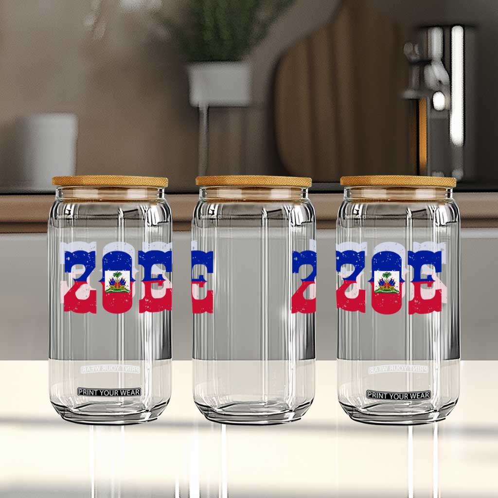 Zoe Haitian Pride Glass Can Haiti Flag Culture Heritage Pride TS02 Print Your Wear