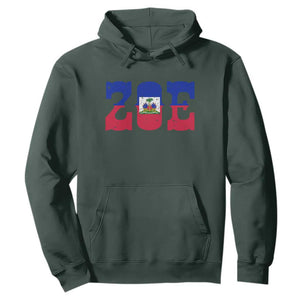 Zoe Haitian Pride Hoodie Haiti Flag Culture Heritage Pride TS02 Dark Forest Green Print Your Wear