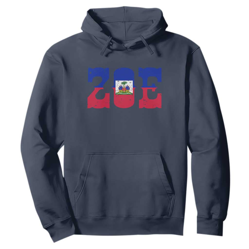 Zoe Haitian Pride Hoodie Haiti Flag Culture Heritage Pride TS02 Navy Print Your Wear