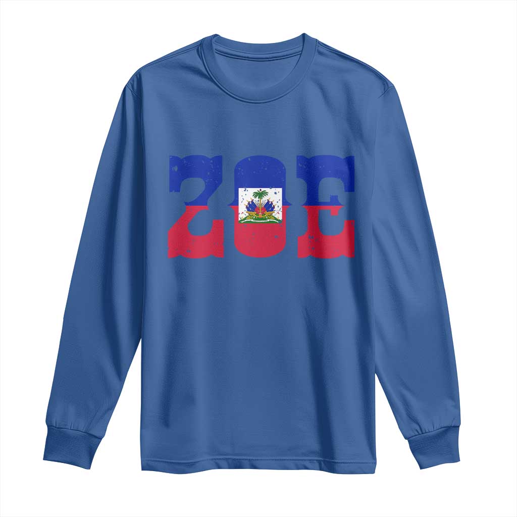 Zoe Haitian Pride Long Sleeve Shirt Haiti Flag Culture Heritage Pride TS02 Royal Blue Print Your Wear