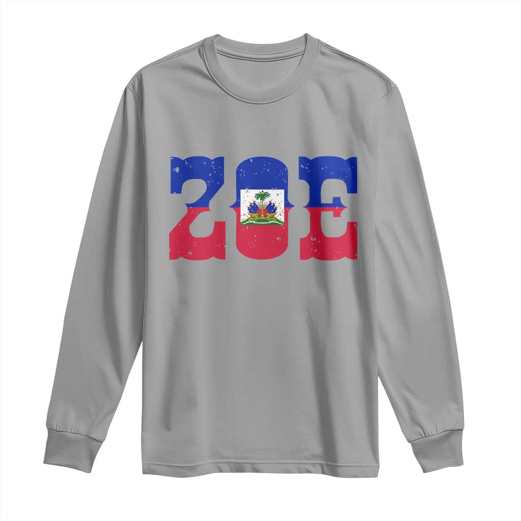 Zoe Haitian Pride Long Sleeve Shirt Haiti Flag Culture Heritage Pride TS02 Sport Gray Print Your Wear