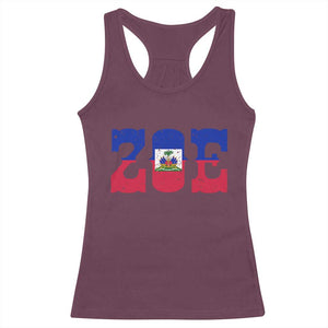 Zoe Haitian Pride Racerback Tank Top Haiti Flag Culture Heritage Pride TS02 Maroon Print Your Wear