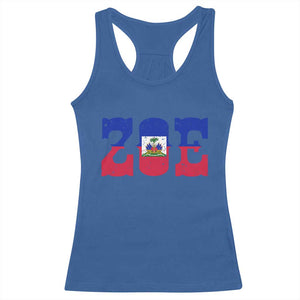 Zoe Haitian Pride Racerback Tank Top Haiti Flag Culture Heritage Pride TS02 Royal Blue Print Your Wear