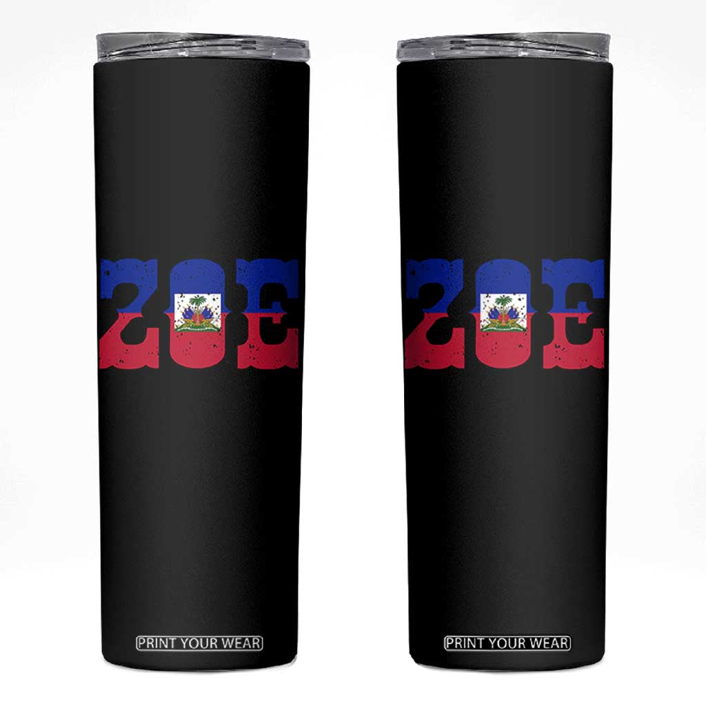 Zoe Haitian Pride Skinny Tumbler Haiti Flag Culture Heritage Pride TS02 Black Print Your Wear