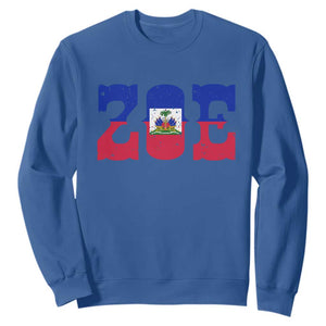 Zoe Haitian Pride Sweatshirt Haiti Flag Culture Heritage Pride TS02 Royal Blue Print Your Wear