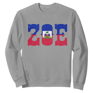 Zoe Haitian Pride Sweatshirt Haiti Flag Culture Heritage Pride TS02 Sport Gray Print Your Wear