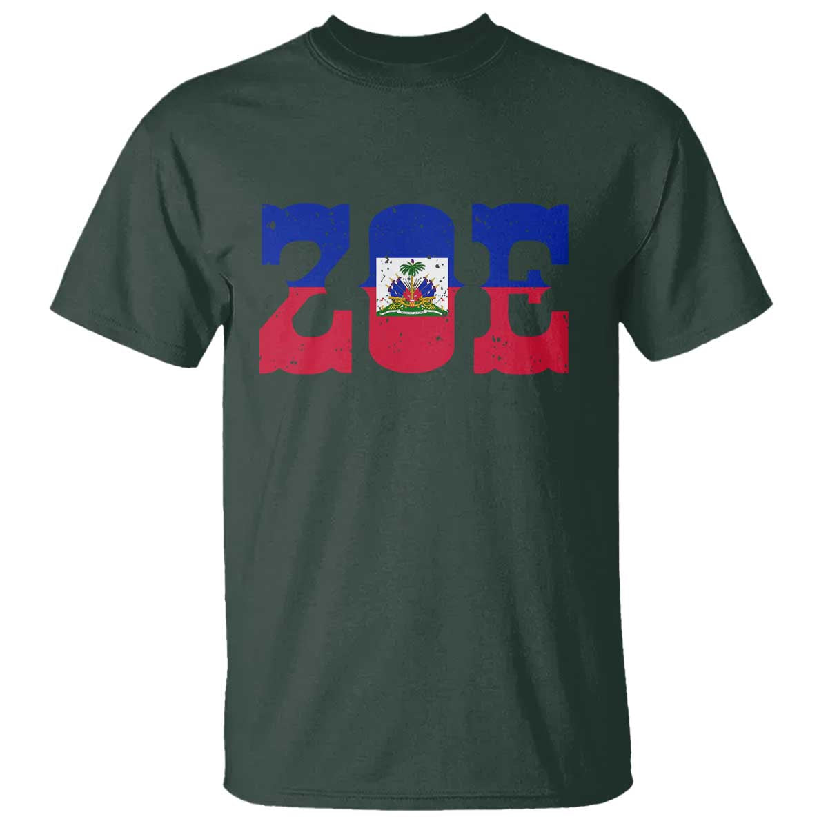 Zoe Haitian Pride T Shirt Haiti Flag Culture Heritage Pride TS02 Dark Forest Green Print Your Wear