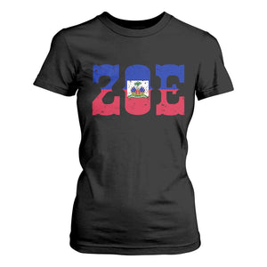 Zoe Haitian Pride T Shirt For Women Haiti Flag Culture Heritage Pride TS02 Black Print Your Wear