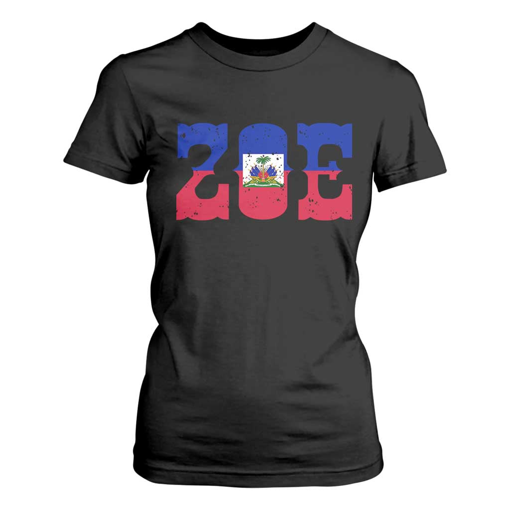 Zoe Haitian Pride T Shirt For Women Haiti Flag Culture Heritage Pride TS02 Black Print Your Wear