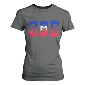 Zoe Haitian Pride T Shirt For Women Haiti Flag Culture Heritage Pride TS02 Dark Heather Print Your Wear