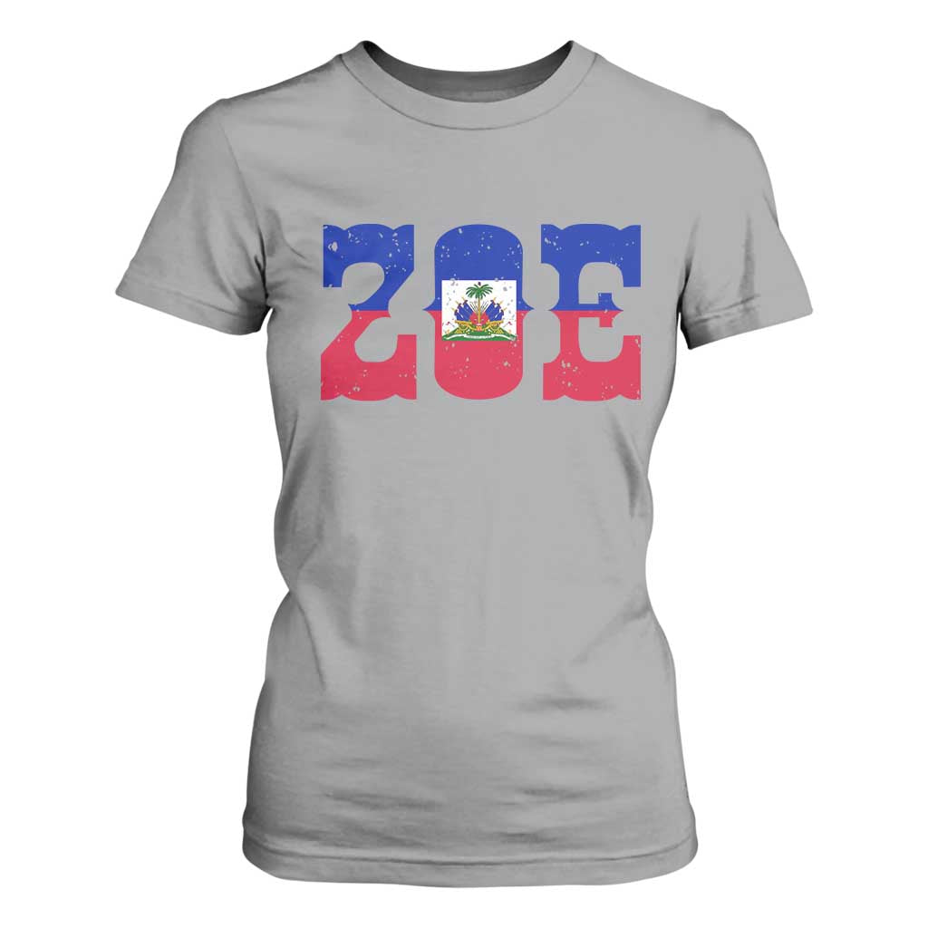 Zoe Haitian Pride T Shirt For Women Haiti Flag Culture Heritage Pride TS02 Sport Gray Print Your Wear