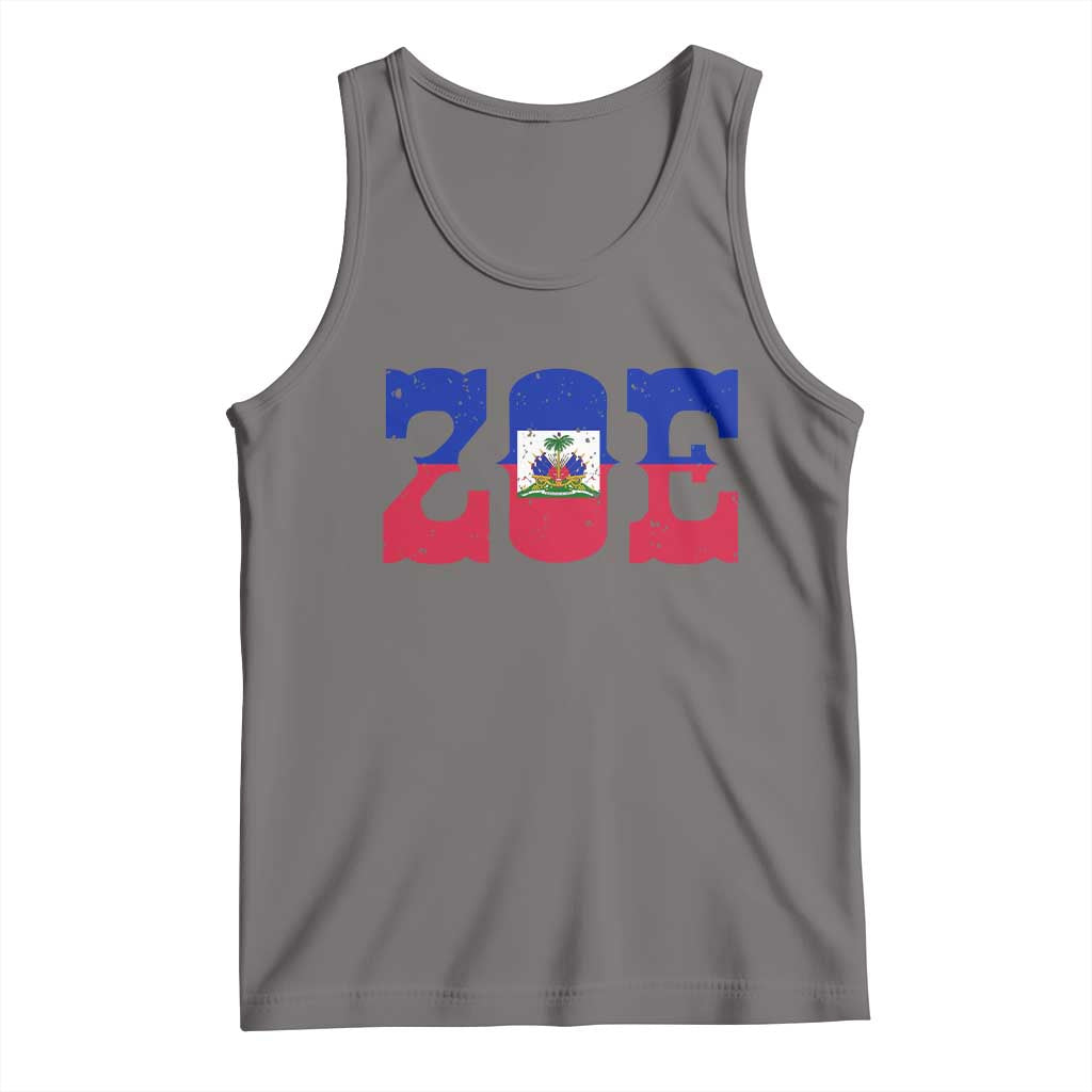 Zoe Haitian Pride Tank Top Haiti Flag Culture Heritage Pride TS02 Deep Heather Print Your Wear