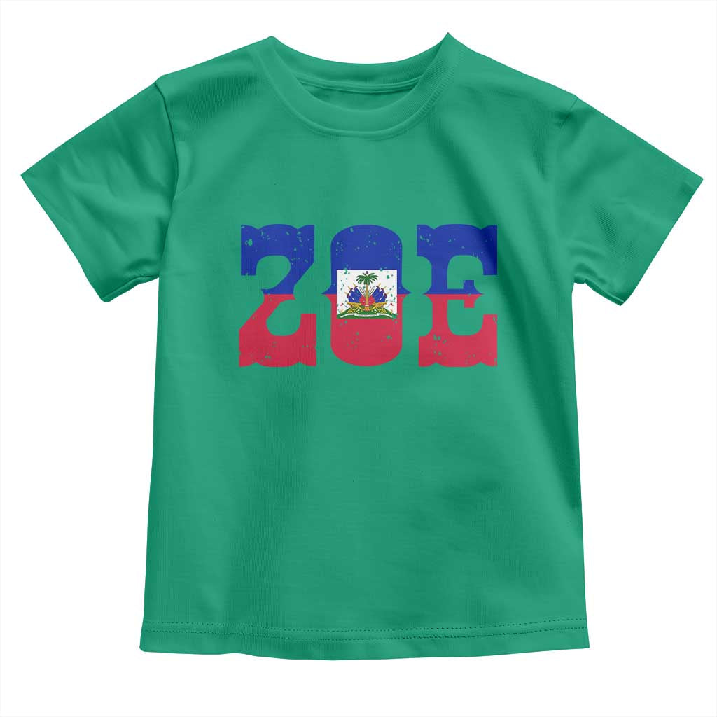 Zoe Haitian Pride Toddler T Shirt Haiti Flag Culture Heritage Pride TS02 Irish Green Print Your Wear
