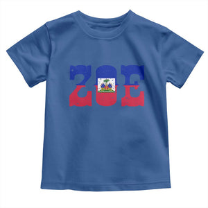 Zoe Haitian Pride Toddler T Shirt Haiti Flag Culture Heritage Pride TS02 Royal Blue Print Your Wear