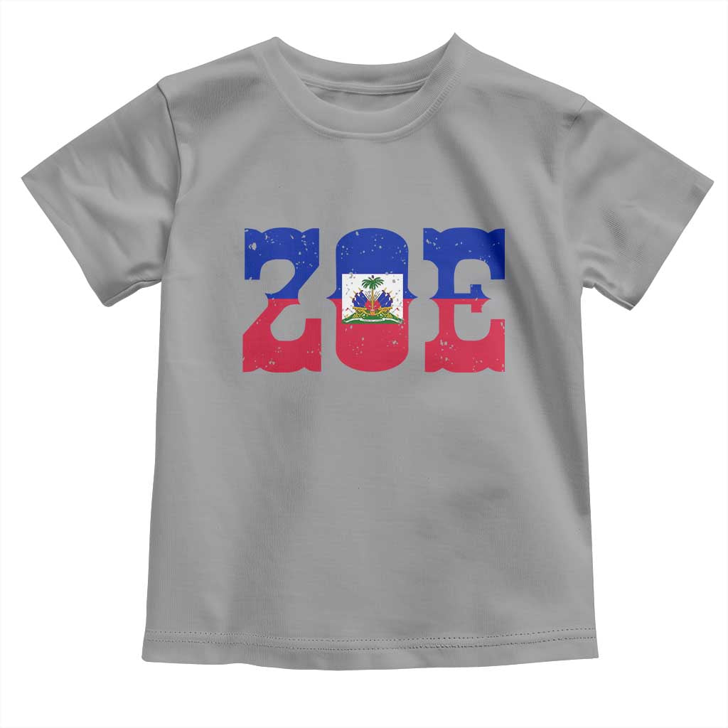 Zoe Haitian Pride Toddler T Shirt Haiti Flag Culture Heritage Pride TS02 Sport Gray Print Your Wear